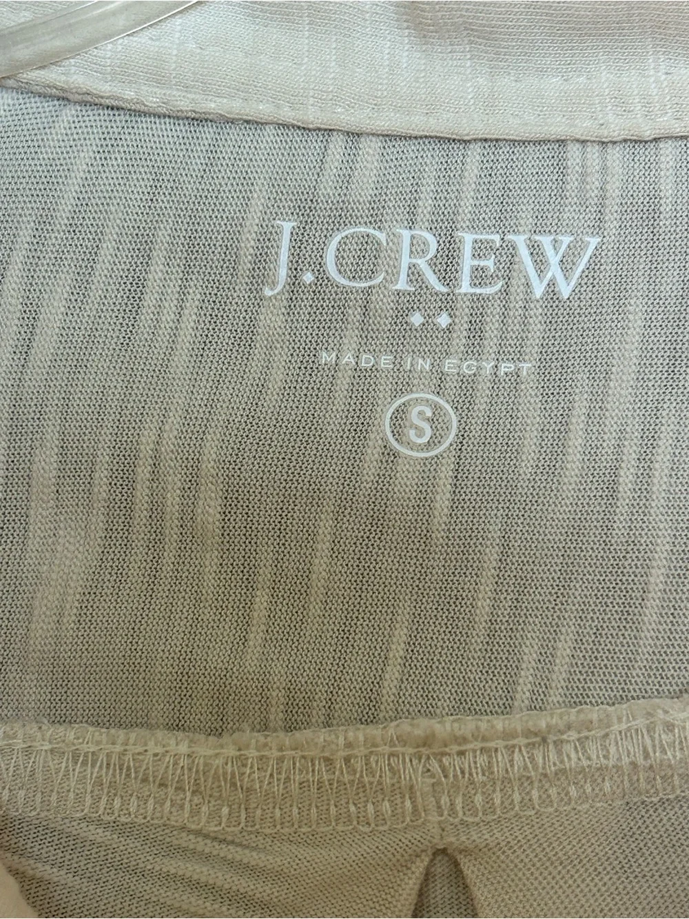J. Crew Cream Long-Sleeve Casual Button-Down Shirt